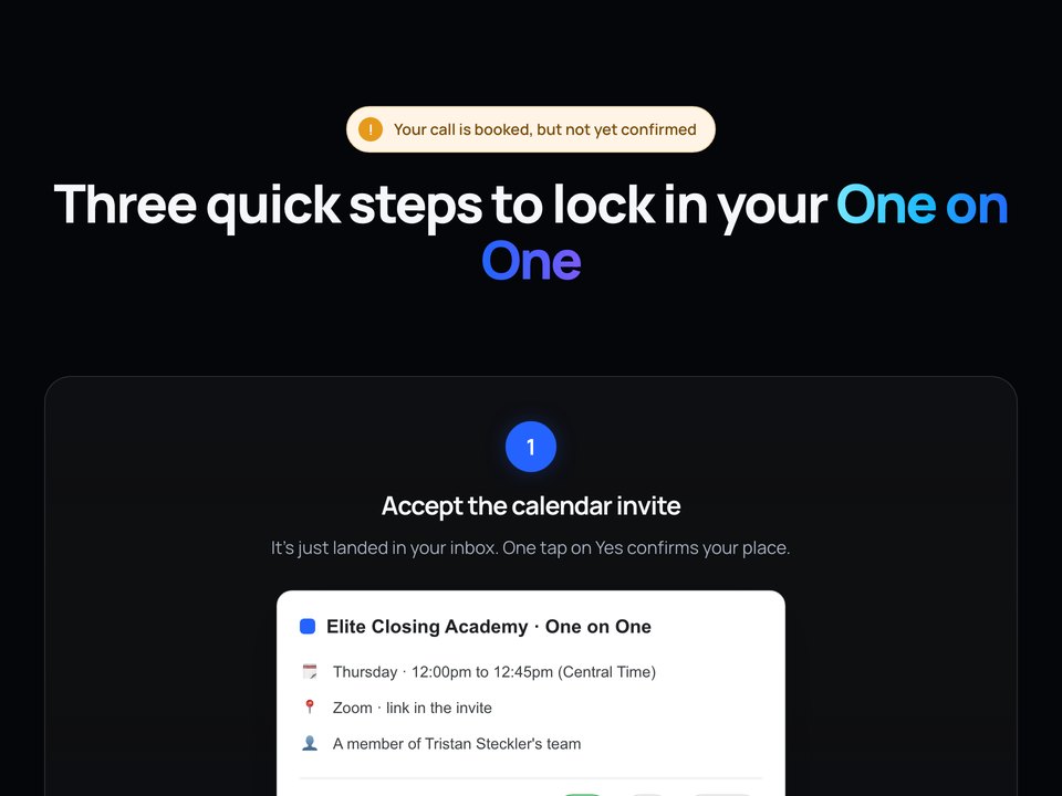 Confirmation page preview